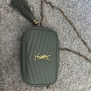 Yves Saint Laurent Olive Green Quilted Crossbody Bag